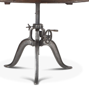 Artezia 48" Height Adjustable Round Dining Table in Weathered Teak