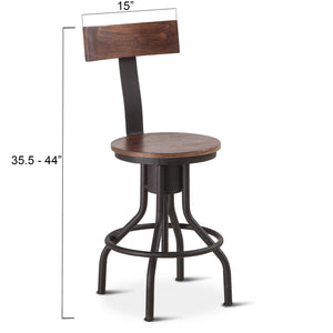 Artezia Height Adjustable Stool in Walnut Finish