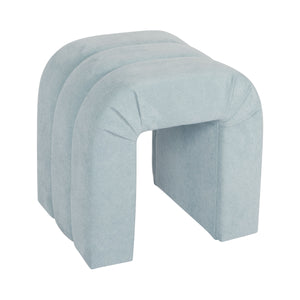 Lanksy Horizontal Channeled Stool in Taupe Textured Chenille