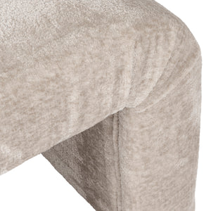 Lanksy Horizontal Channeled Stool in Taupe Textured Chenille