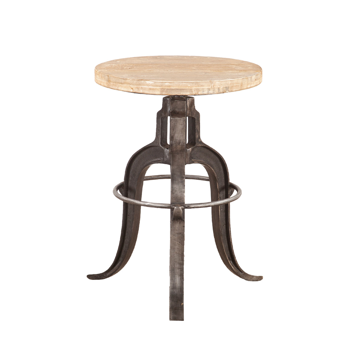 Paxton 16" Reclaimed Wood Adjustable Stool Oiled Teak