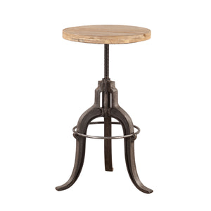 Paxton 16" Reclaimed Wood Adjustable Stool Oiled Teak