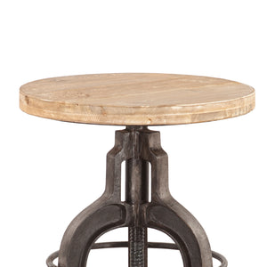 Paxton 16" Reclaimed Wood Adjustable Stool Oiled Teak
