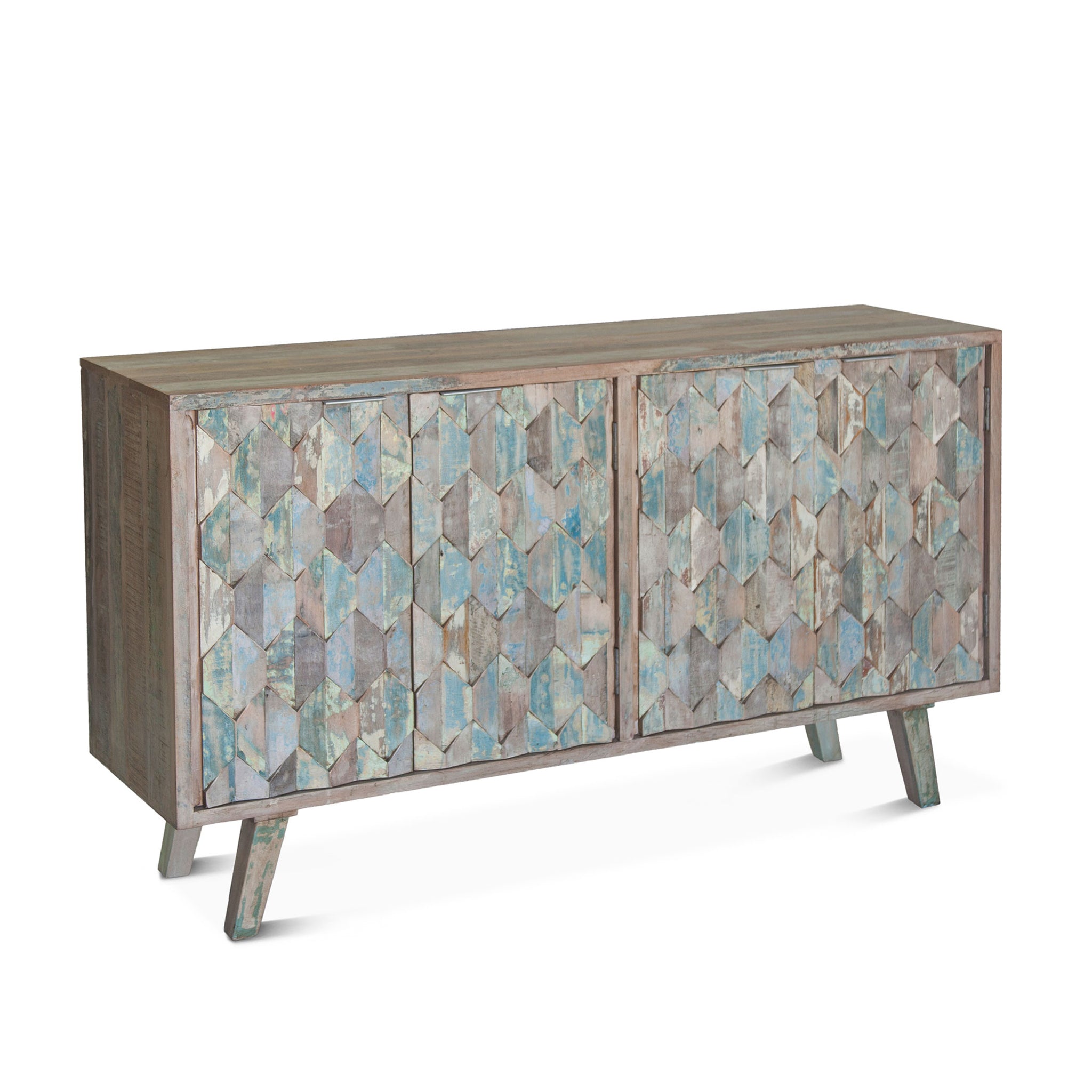 Cordoba 61" Sideboard in Reclaimed Wood with Vintage Teal Finish