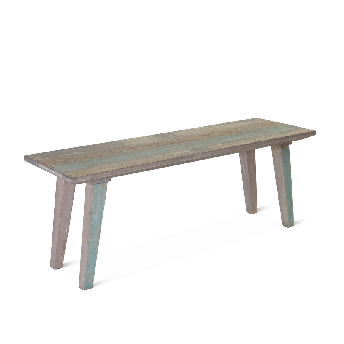 Cordoba 48" Bench in Reclaimed Wood with Vintage Teal Finish