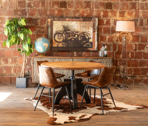 Brisbane Stanley Leather Dining Chair in Antique Whiskey