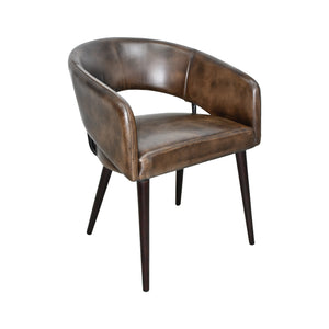 Thorpe Dining Chair in Antique Whiskey Leather with Walnut Legs