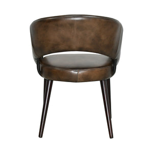 Thorpe Dining Chair in Antique Whiskey Leather with Walnut Legs