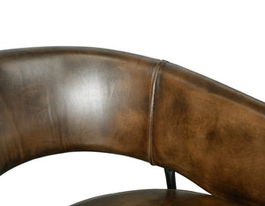 Thorpe Dining Chair in Antique Whiskey Leather with Walnut Legs