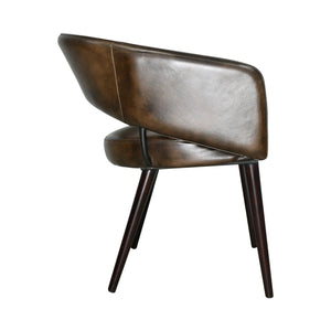 Thorpe Dining Chair in Antique Whiskey Leather with Walnut Legs