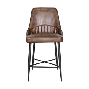 Galway Counter Chair in Antique Whiskey Leather
