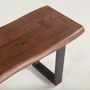 Belfrie 56" Bench in Acacia with Walnut Finish