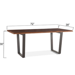 Belfrie 72" Dining Table in Acacia with Walnut Finish