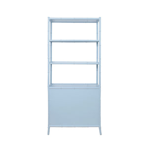 Flynn Etagere in Light Blue Dyed Grasscloth