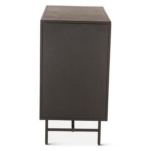 St. George 18" Side Table with Glass Top in Oxidized Black
