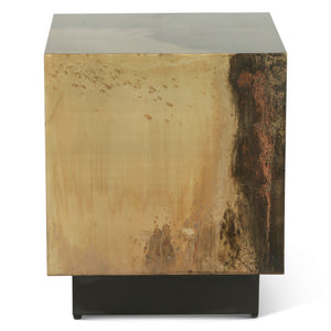 St. George Square Side Table in Oxidized Copper