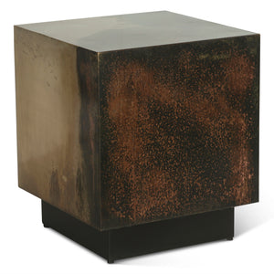 St. George Square Side Table in Oxidized Copper