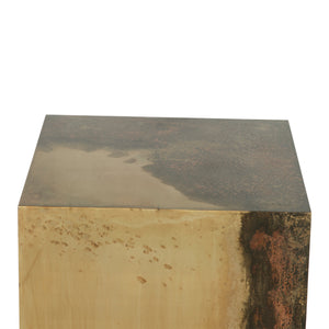 St. George Square Side Table in Oxidized Copper
