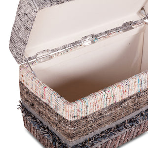 Algiers Storage Ottoman in Moroccan Fluffy Black Fabric