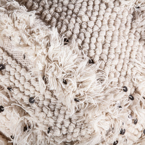 Algiers Square Ottoman in Sequined Cream Fabric