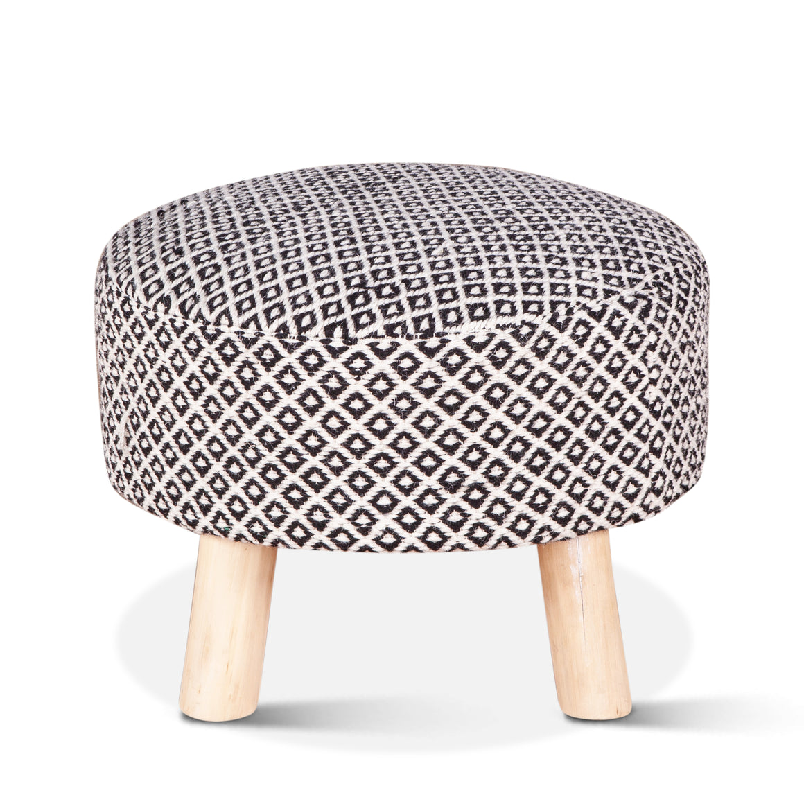 Algiers Stool in Bamboo with Handloom Durry Fabric