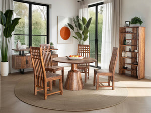 Acres 46" Sheesham Wood Round Dining in Brownstone
