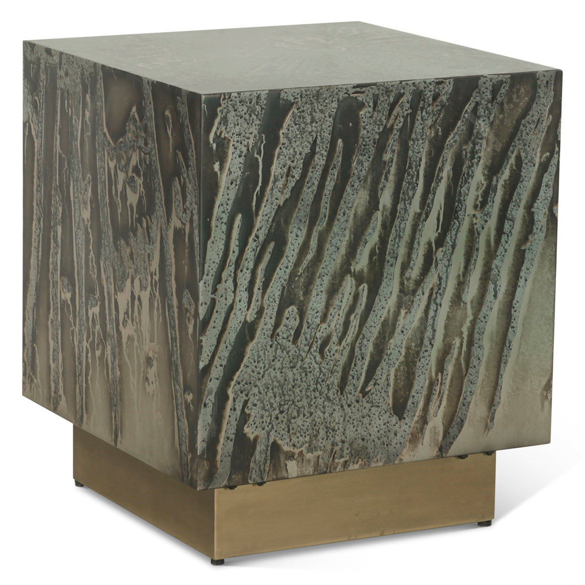 Odessa 20" Side Table in Desert Patina with Brass Base
