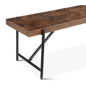 Allegro Bench in Mango Wood with Dark Brown Finish