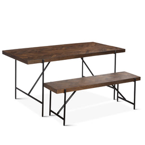 Allegro Dining Table in Mango Wood with Dark Brown Finish