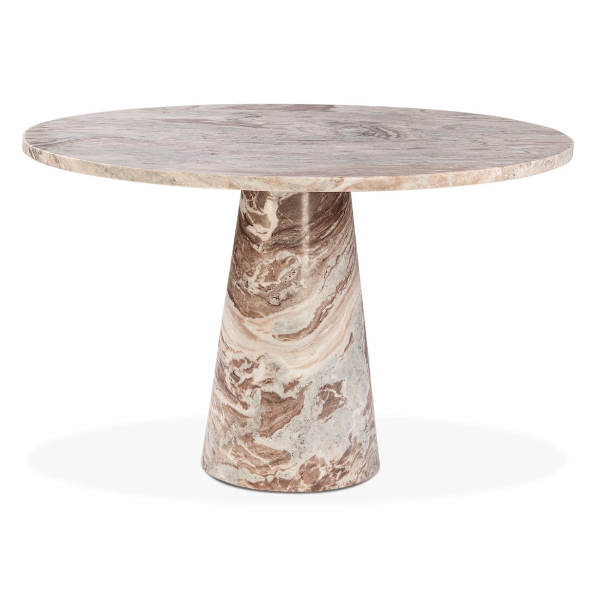 Giza 48" Round Dining Table in Brown Toronto Marble