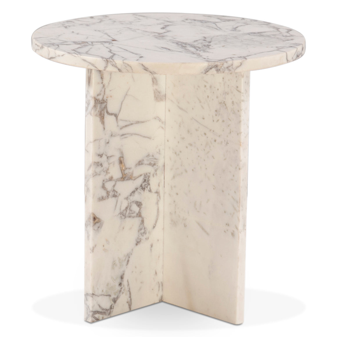 Giza 20" Side Table in Alabaster Marble