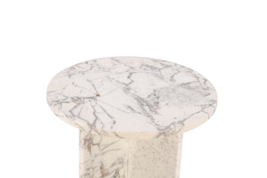 Giza 20" Side Table in Alabaster Marble