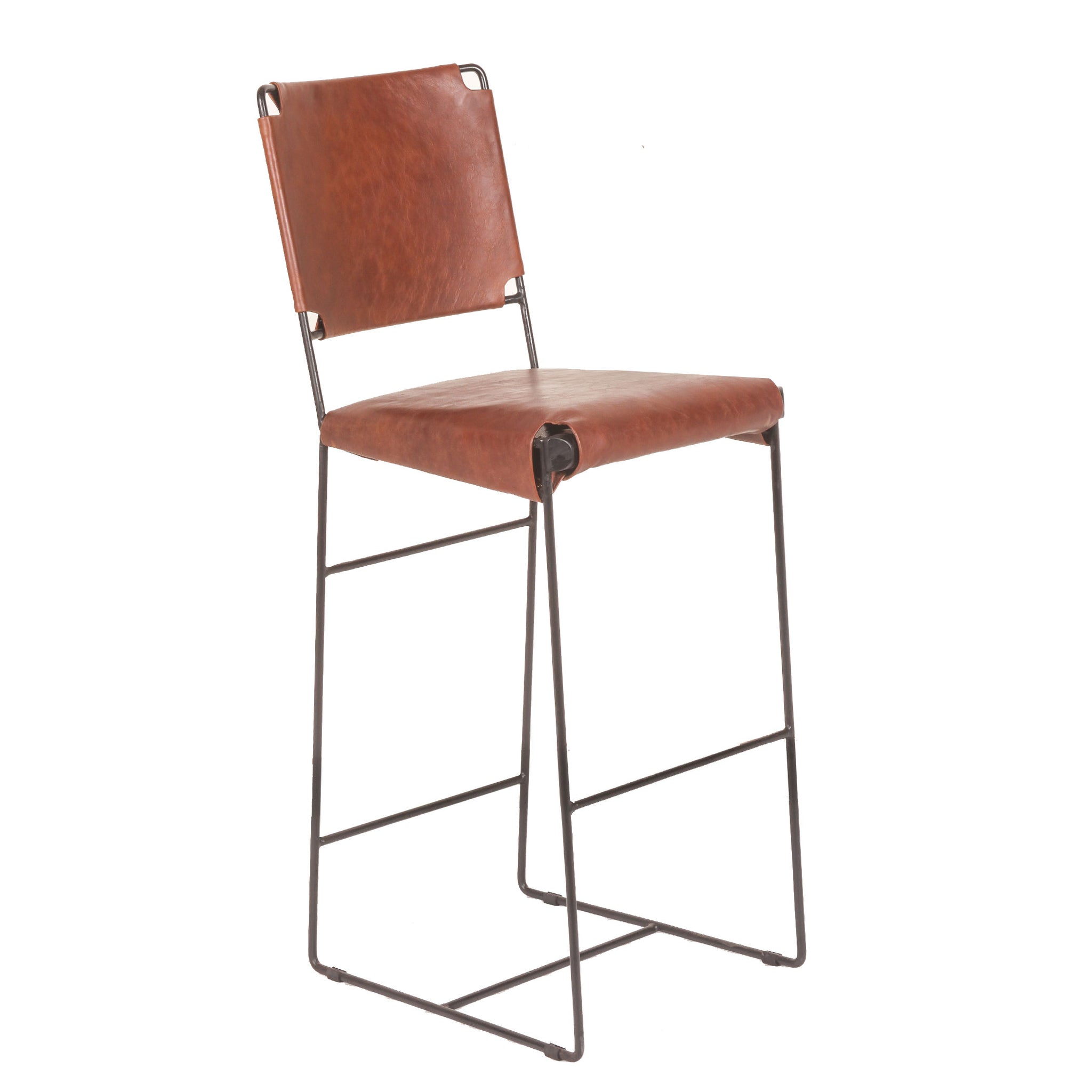 Melbourne Bar Chair in Tobacco Leather