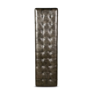 Melbourne 54in Iron and Black Leather Bench