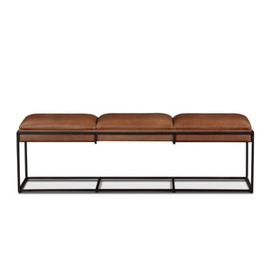 Melbourne 62" Bench in Cognac Leather
