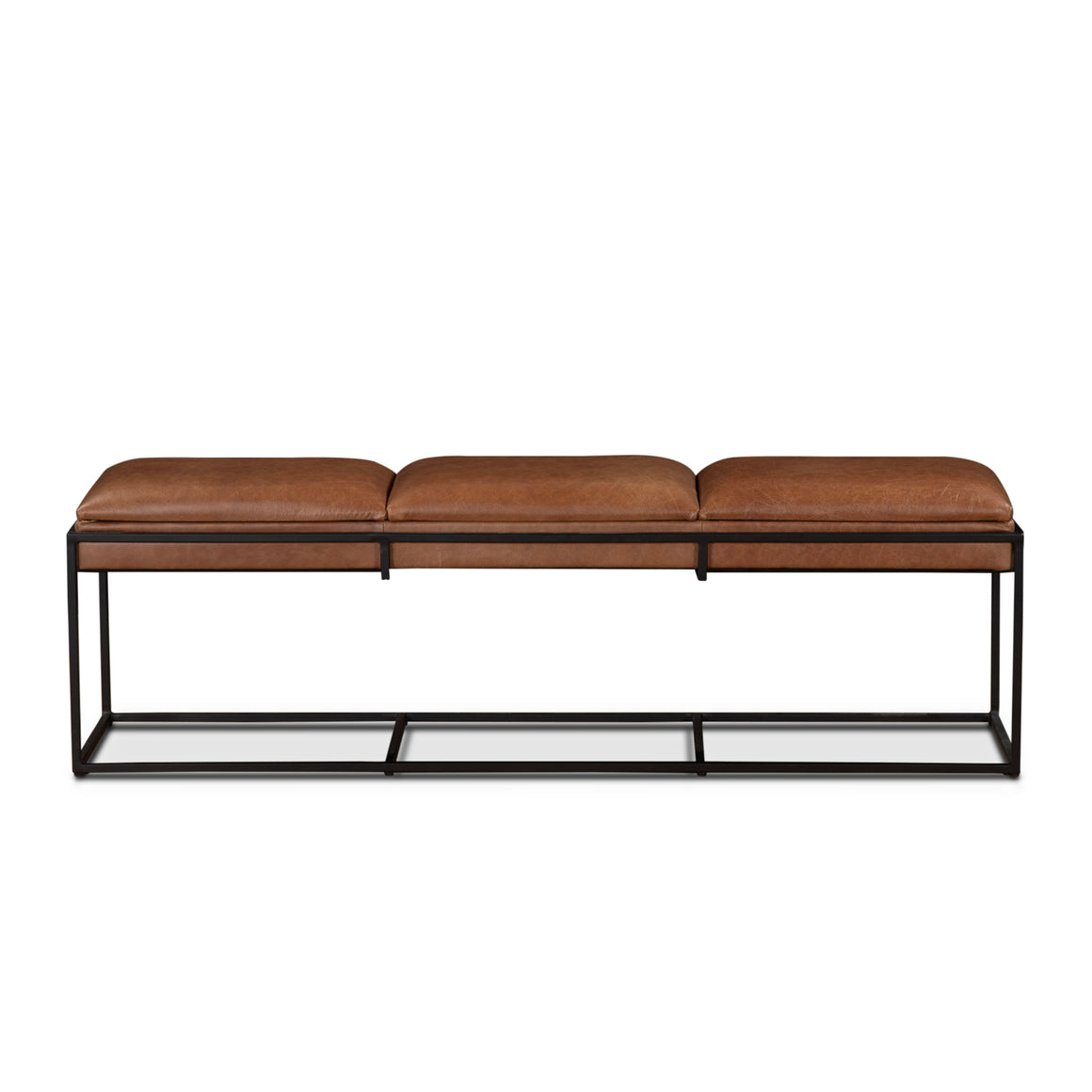 Melbourne 62" Bench in Cognac Leather
