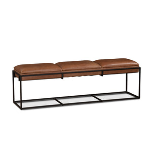 Melbourne 62" Bench in Cognac Leather