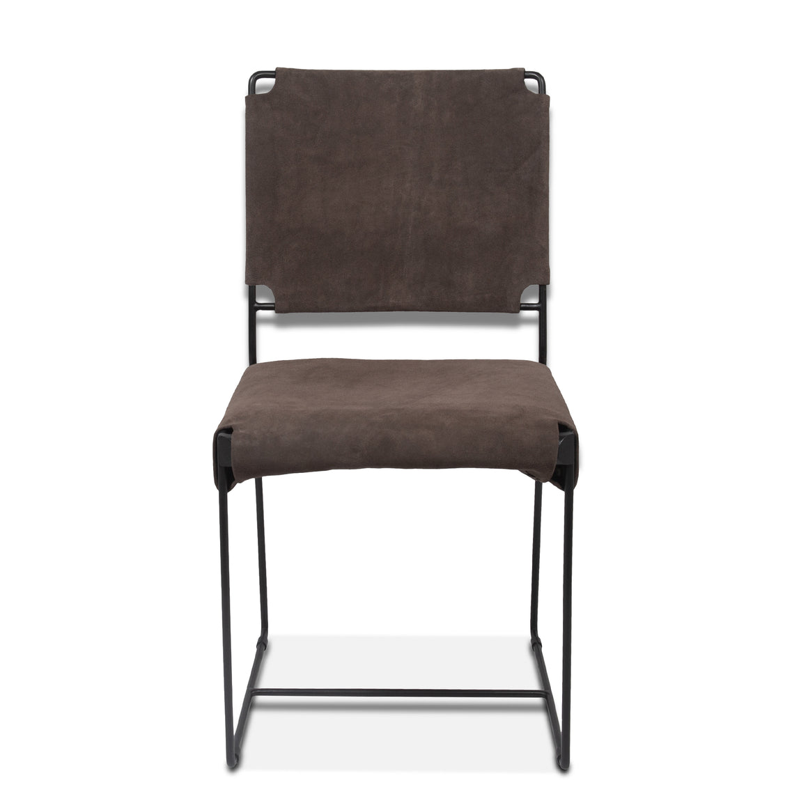 Melbourne Dining Chair in Asphalt Suede and Iron