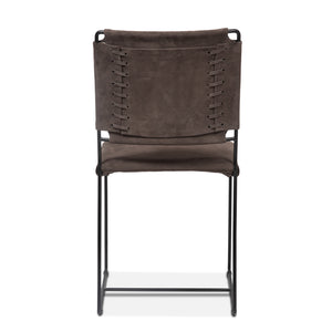Melbourne Dining Chair in Asphalt Suede and Iron