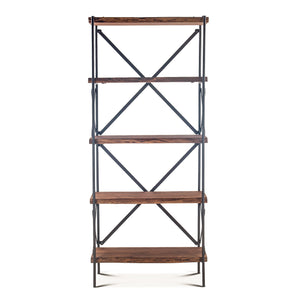 Blayne 78" Tall Shelf in Acacia with Walnut Finish