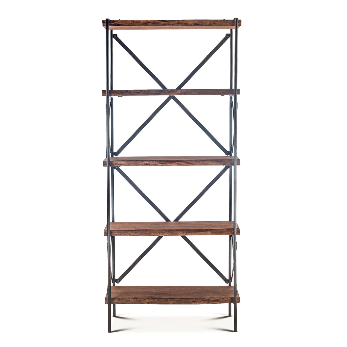 Blayne 78" Tall Shelf in Acacia with Walnut Finish