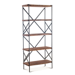 Blayne 78" Tall Shelf in Acacia with Walnut Finish
