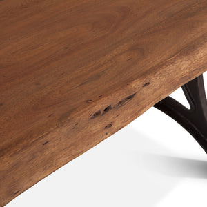 Blayne 106" Dining Table in Live Edge Acacia with Walnut Finish