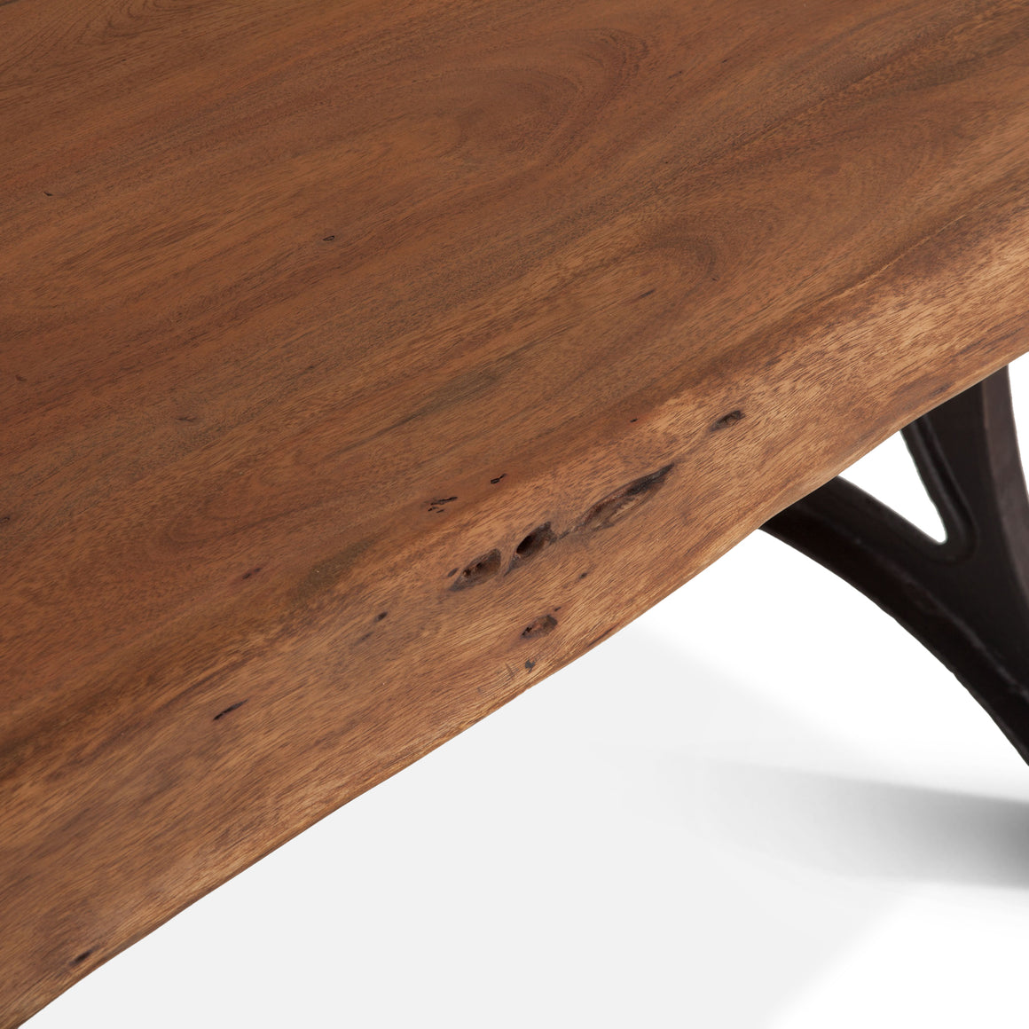 Blayne 106" Dining Table in Live Edge Acacia with Walnut Finish