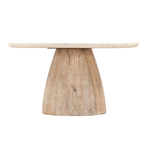 Palm Desert Round Coffee Table 36 White Marble Mod Base