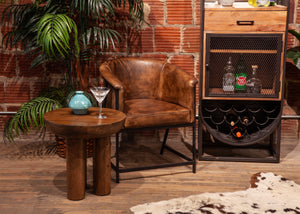 Brisbane Polo Armchair in Antique Whiskey Leather