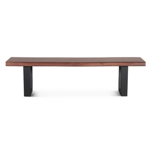 Yarrow 68" Bench in Light Sequoia with Gunmetal Legs