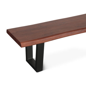 Yarrow 68" Bench in Light Sequoia with Gunmetal Legs
