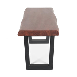 Yarrow 68" Bench in Light Sequoia with Gunmetal Legs