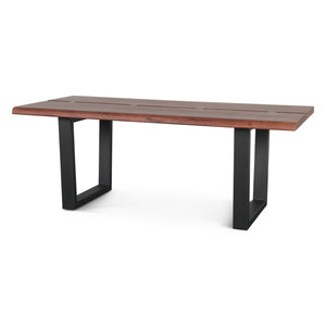 Yarrow 79" Dining Table in Light Sequoia with Gunmetal Legs